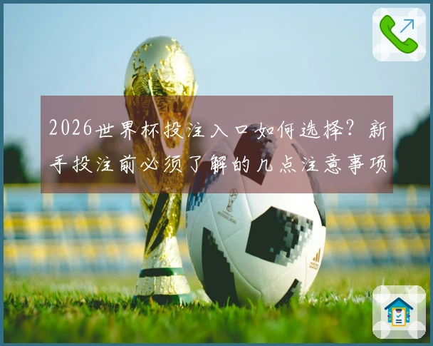 2026世界杯投注入口如何选择？新手投注前必须了解的几点注意事项